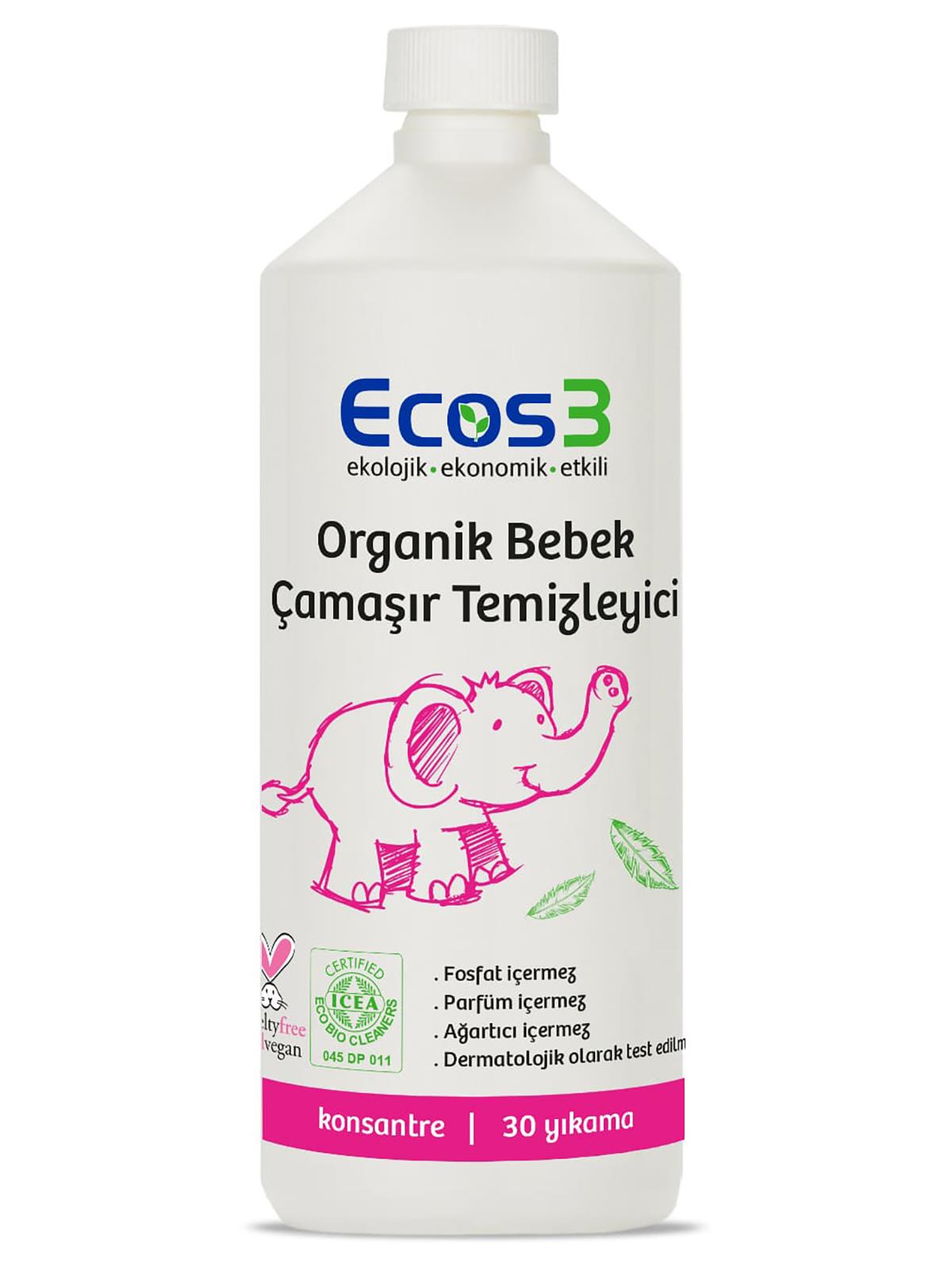 Ecos3 Organik Bebek Çamaşır Temizleyici 1000 ml - 30 Yıkama