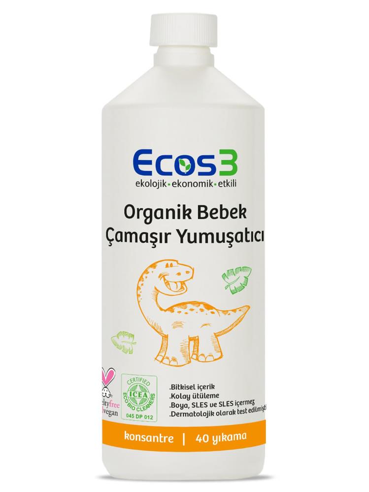 Ecos3 Organik Bebek Çamaşır Yumuşatıcı 1000 ml - 40 Yıkama
