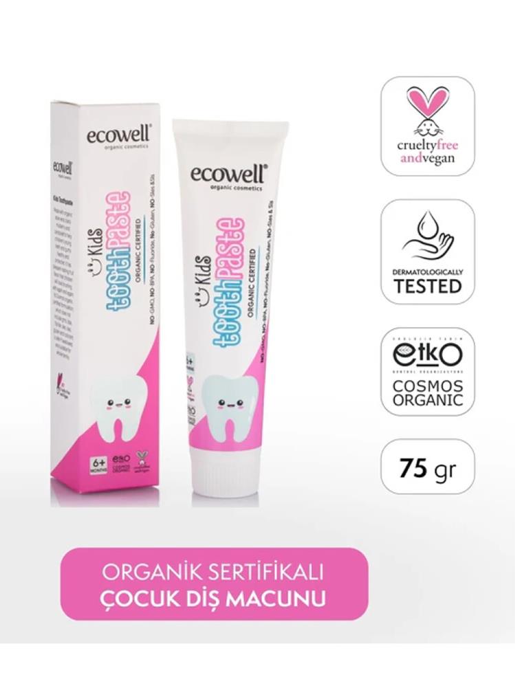 Ecowell Organik Çocuk Diş Macunu 75 gr