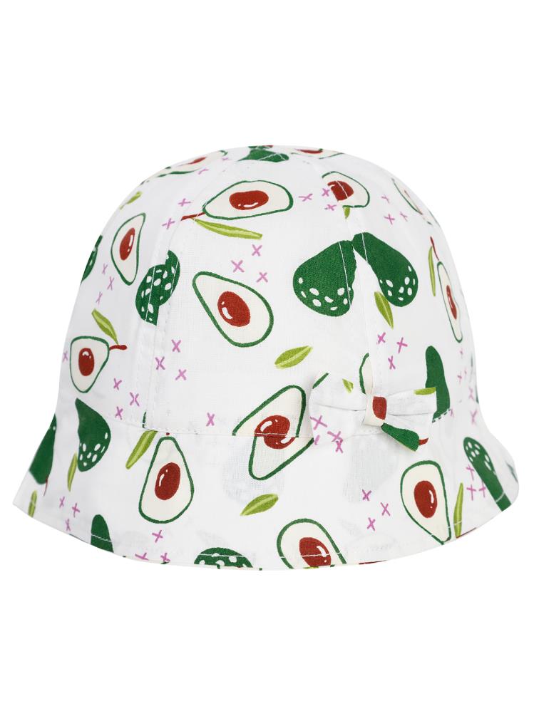 Kitti AVAKADO DESENLİ 2-5 YAŞ KIZ MAKSİ ŞAPKA - Beyaz