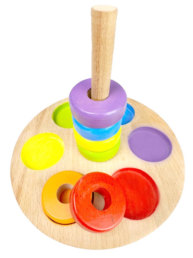 Bee Smart Ahşap Renkli Halkalar Eğitici Set