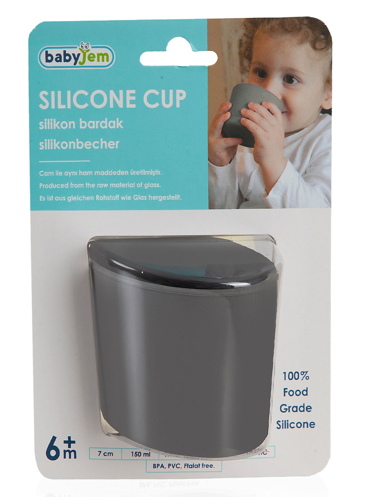 Babyjem Silikon Bardak - Gri