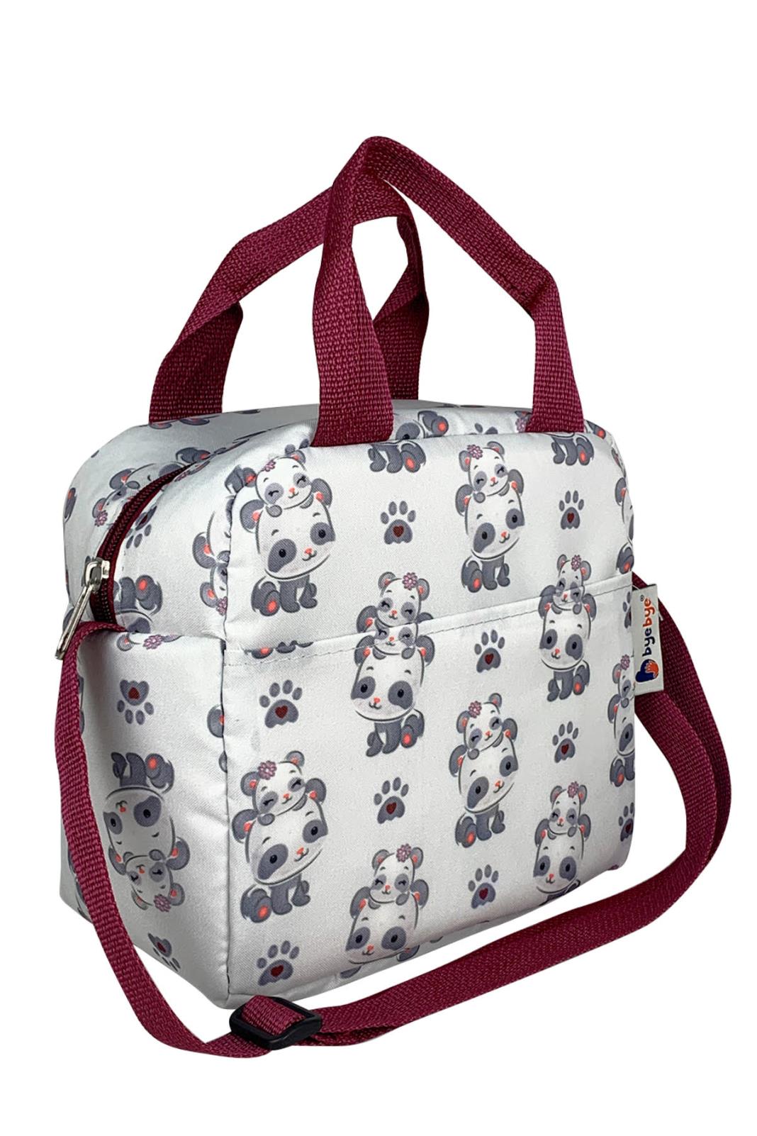 Stylo Çanta Bye Bye Lunch Omuz Askılı Beslenme Çantası ve Termos Yemek Taşıma Çantası - Bordo