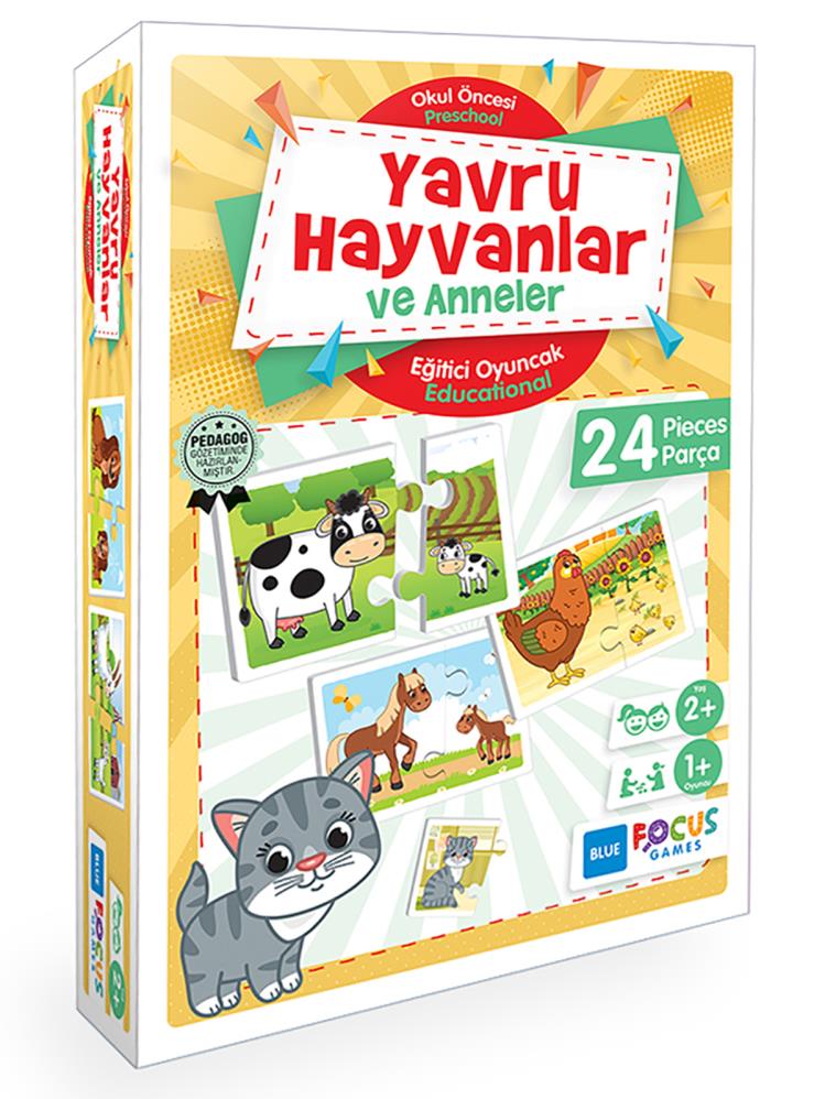 Focus Games Yavru Hayvanlar Ve Anneler Puzzle 24 Parça Renkli