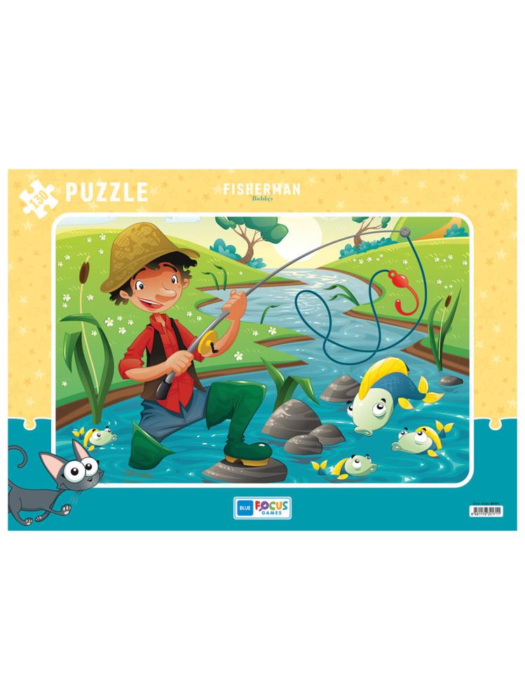Blue Focus Balıkçı 130 Parça Frame Puzzle