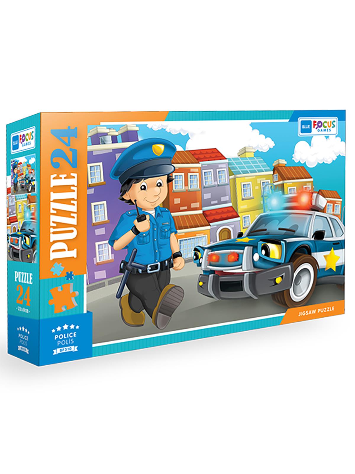Blue sFocus Games Polis Puzzle 24 Parça Renkli