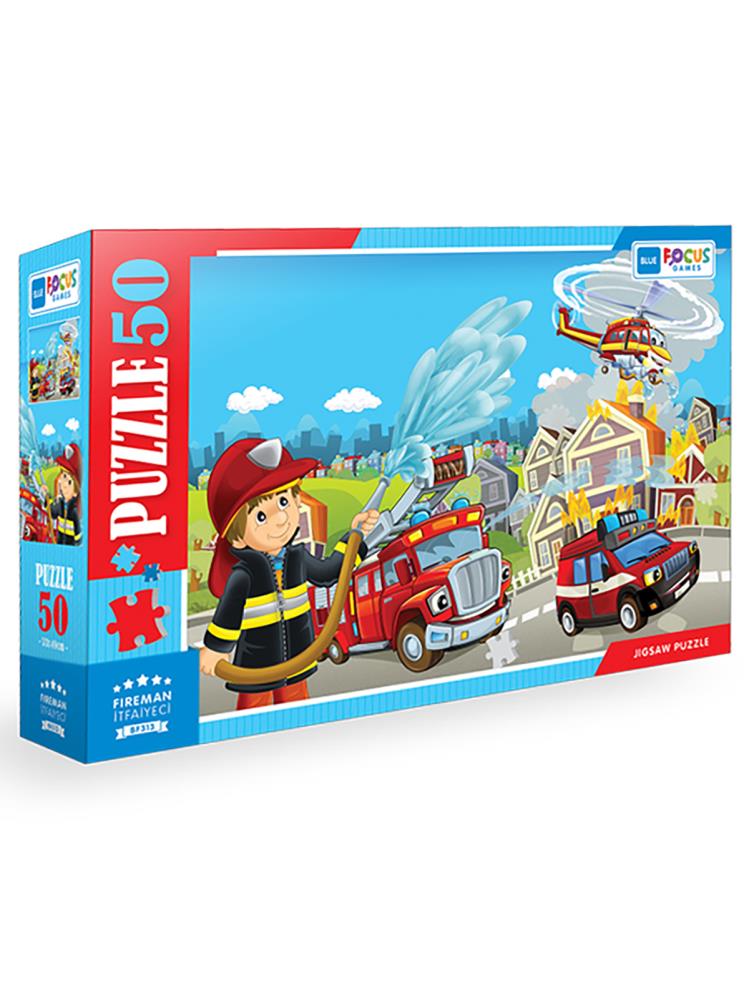 Focus Games İtfaiyeci Puzzle 50 Parça Renkli