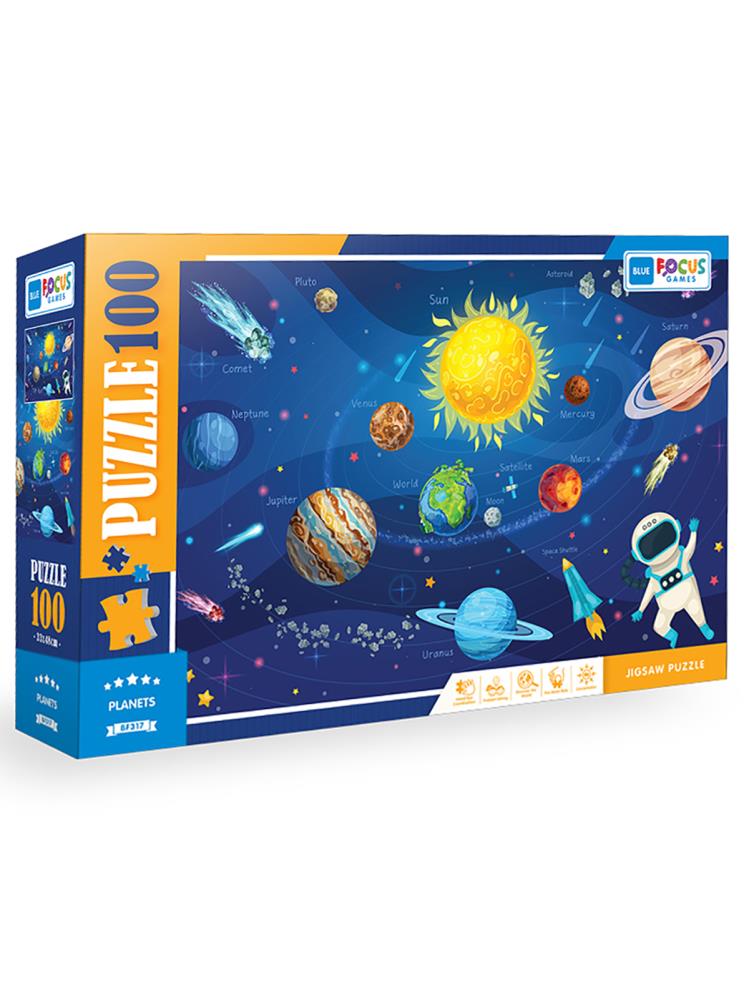 Focus Games Gezegenler Puzzle 100 Parça Renkli