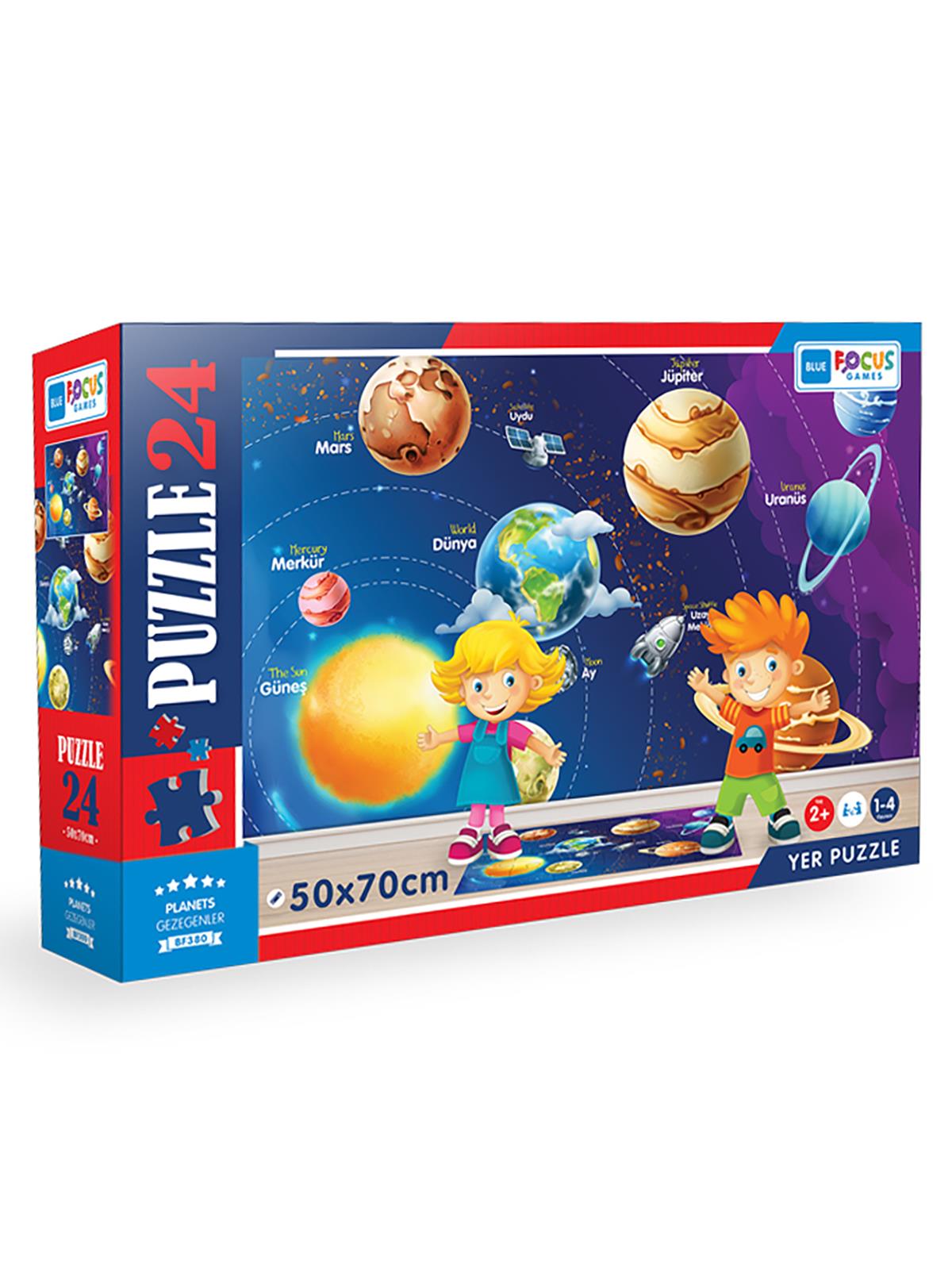 Blue Focus Gezegenler 24 Parça Puzzle Yer Puzzle