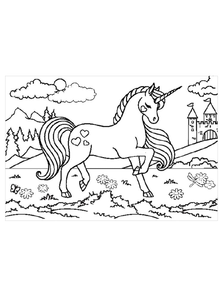 Blue Focus Games 50 Parça - Coloring Puzzle Cute Unicorn (Sevimli Tek Boynuzlu At)