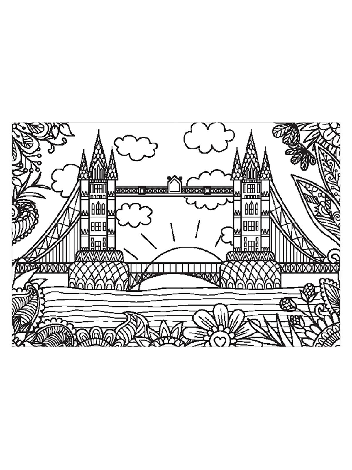 Blue Focus Kule Köprü Boyanabilir Puzzle 200 Parça