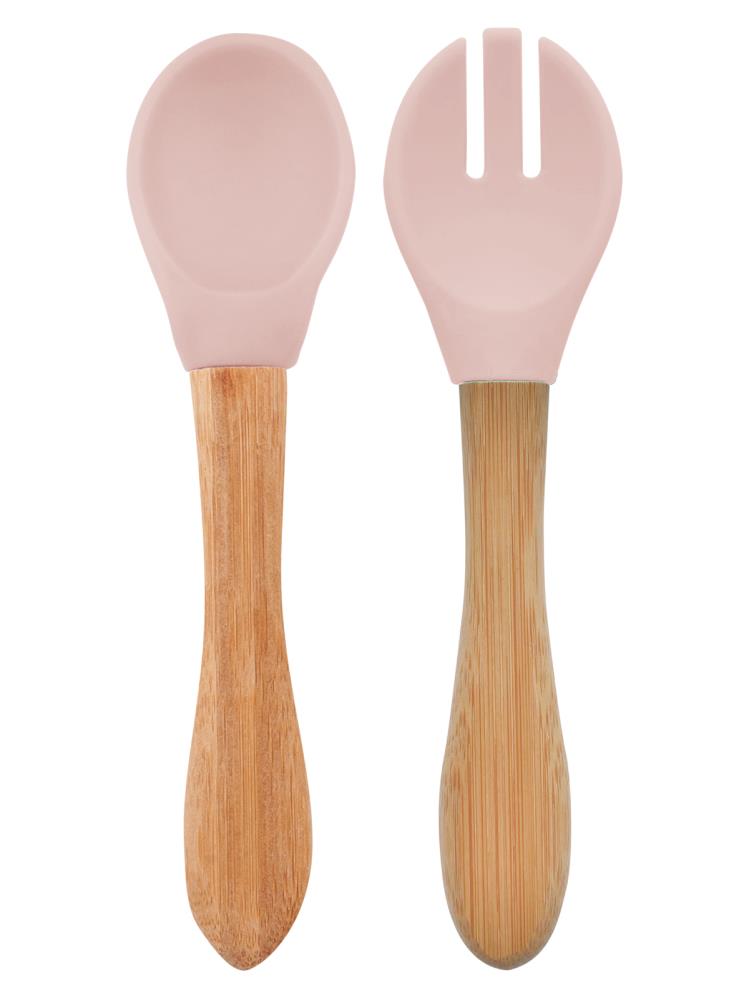 OiOi Mama Kaşığı + Çatal - Pembe
