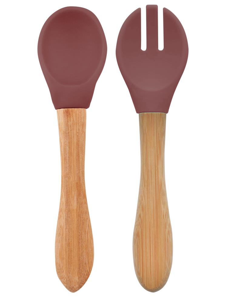OiOi Mama Kaşığı + Çatal - Pembe