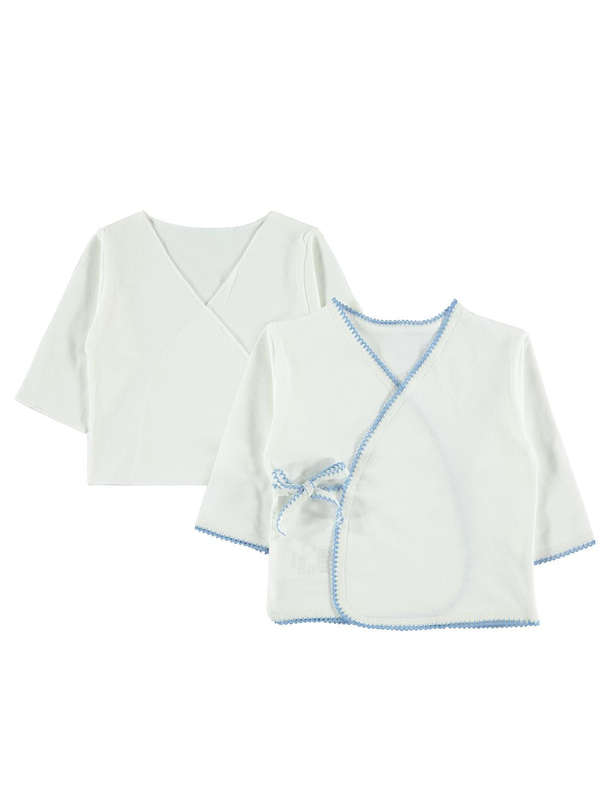 Civil Baby a Renkli Dantelli Unisex İç Dış Zıbın Takımı - Mavi