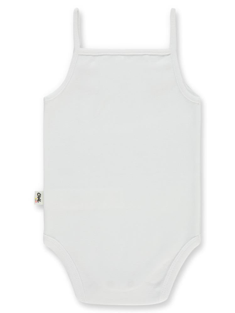 Civil Baby Penye İp Askılı Dantelli 2-3 Yaş Kız Çıtçıtlı Badi - Beyaz