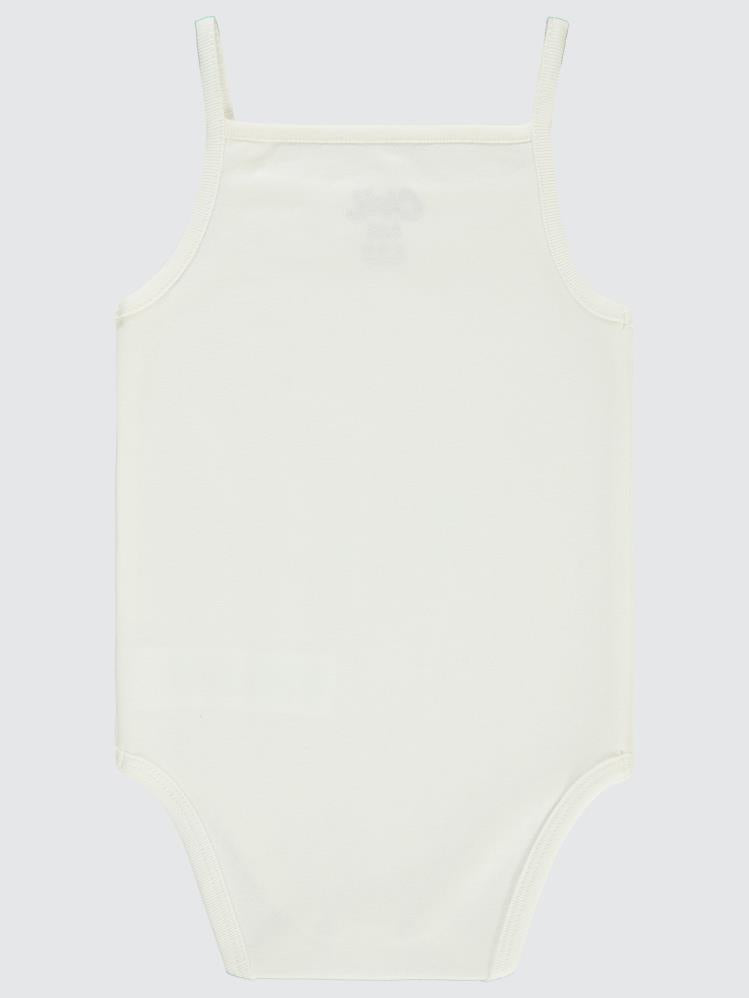 Civil Baby İp Askılı Dantelli 12-18 Ay Kız Çıtçıtlı Badi - Ekru