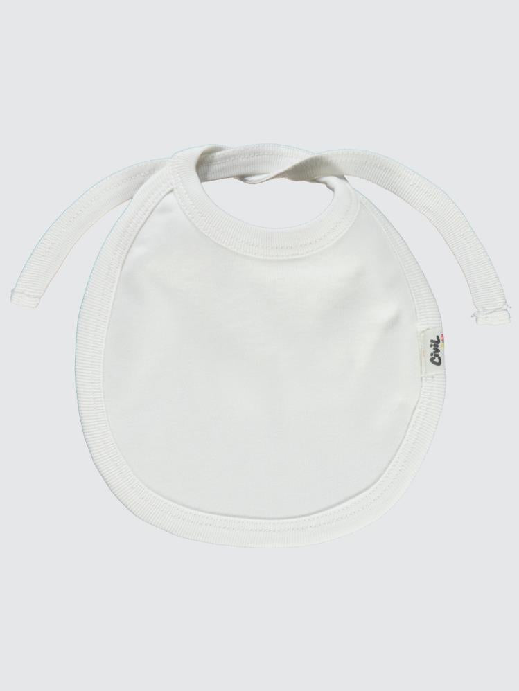 Civil Baby İnterlok Arkadan Bağlamalı Unisex Mama Önlük - Ekru