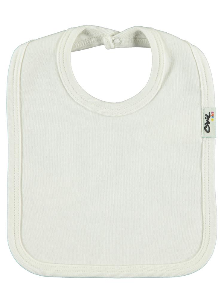 Civil Baby Arkadan Çıtçıtlı Unisex Mama Önlük - Ekru