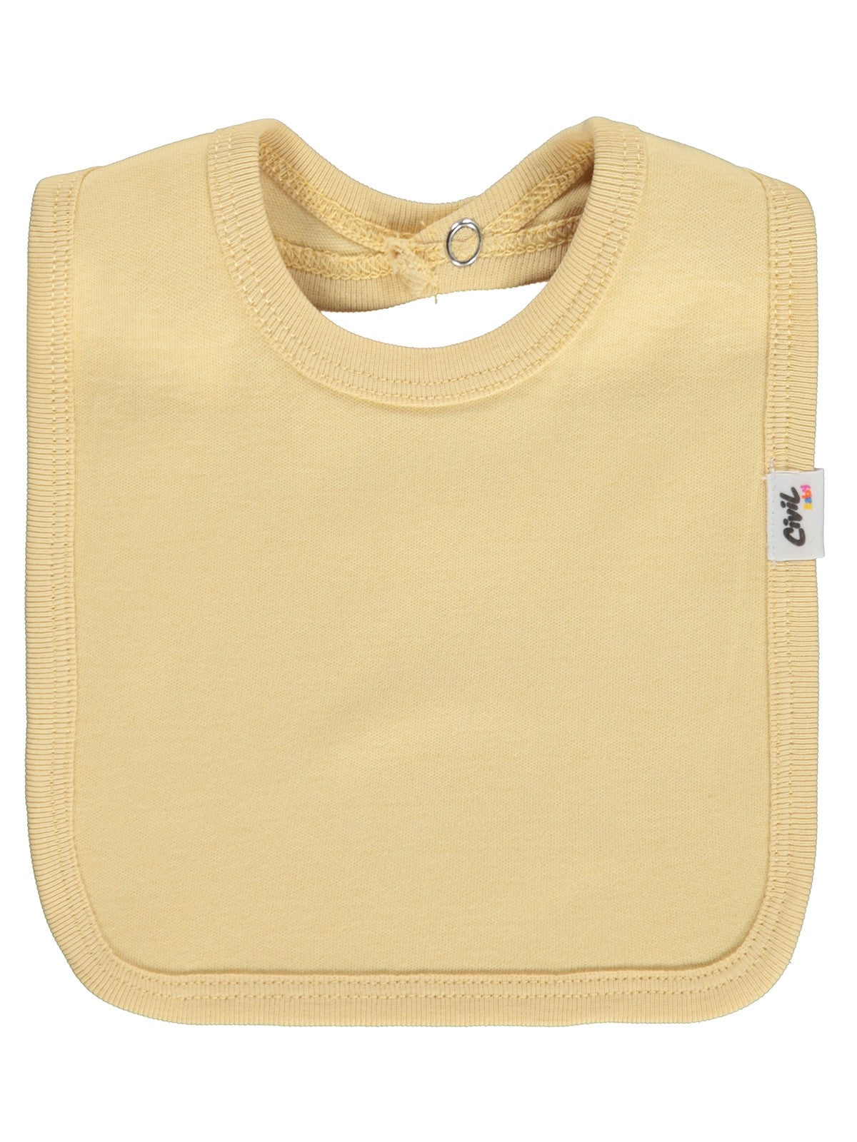 Civil Baby Arkadan Çıtçıtlı Unisex Mama Önlük - Sarı