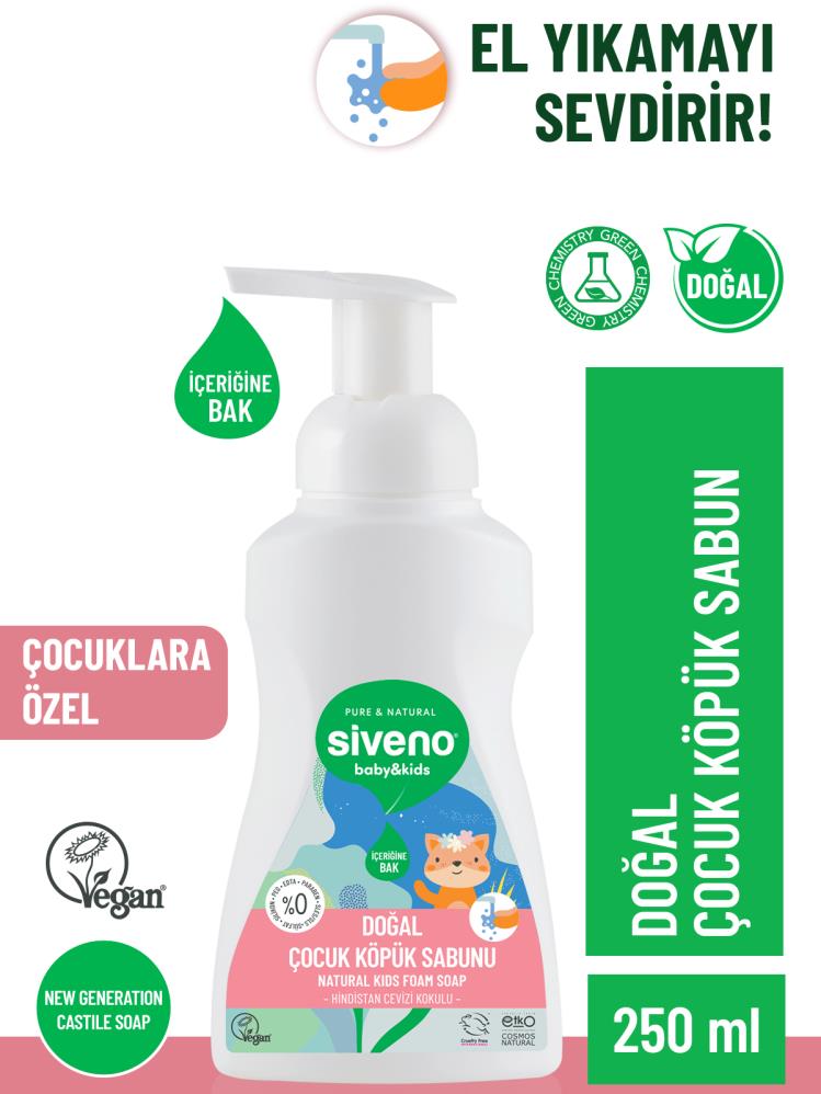 Siveno %100 Zeytinyağlı Doğal Kids Köpük Sabun 250 ml