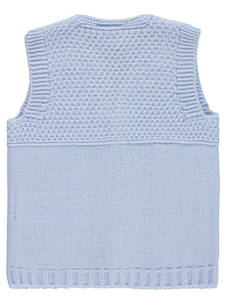Civil Baby Triko Saç Örgü 3-18 Ay Yelek - Mavi