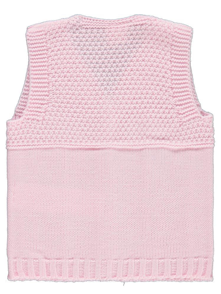 Civil Baby Triko Saç Örgü 3-18 Ay Yelek - Pembe
