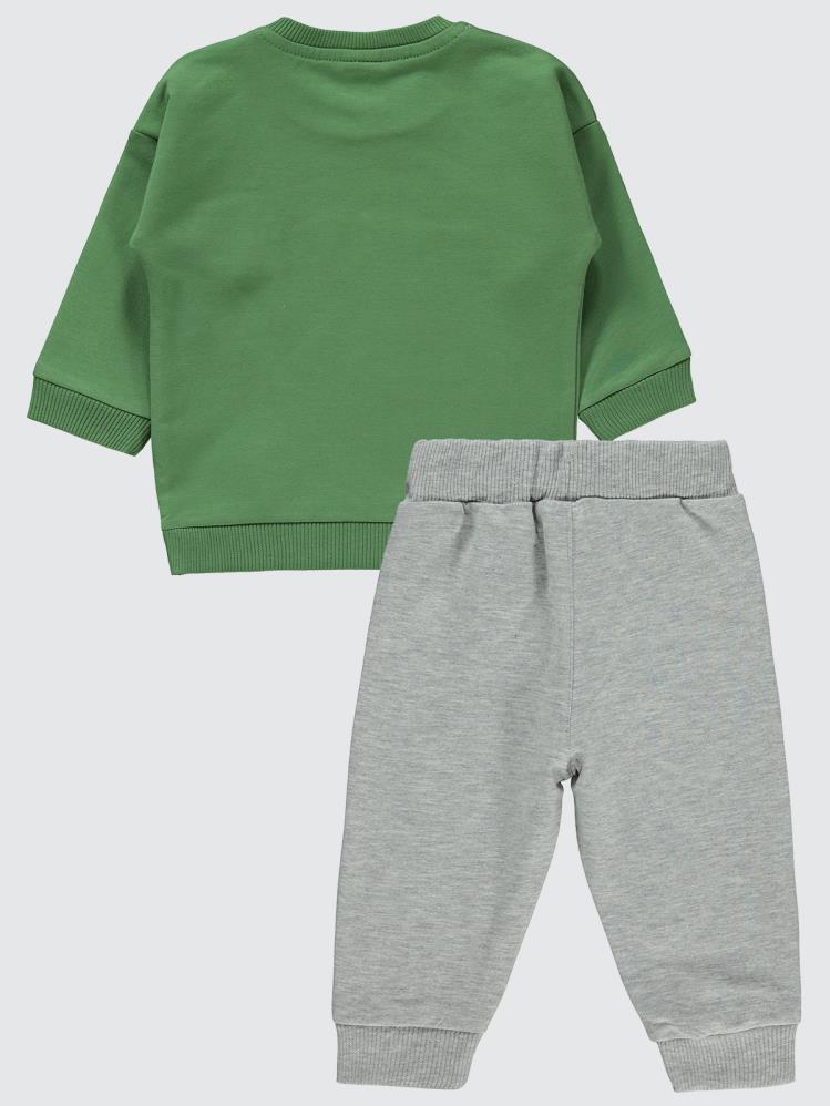 Civil Baby Diz Nakış Cepli 6-18 Ay Unisex Takım - Haki