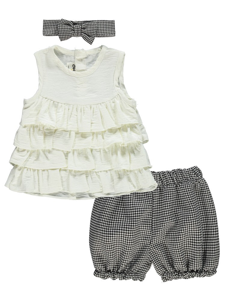 Civil Baby Katlı Bandanalı 6-18 Ay Takım - Ekru