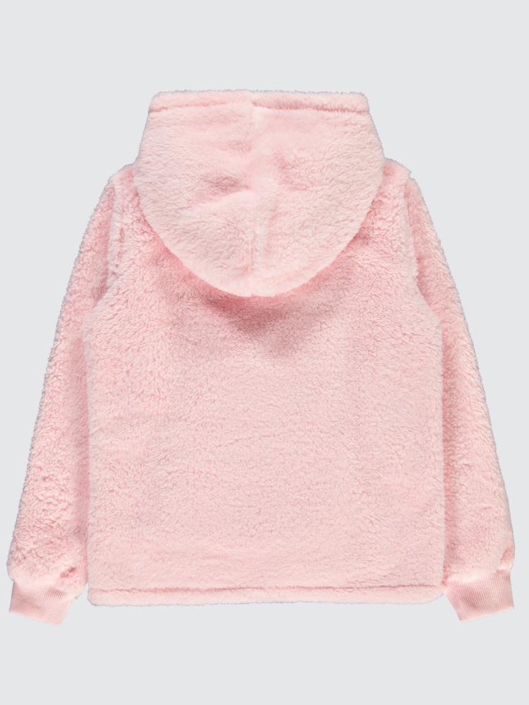 Civil Girls Kanguru Cepli 10-13 Yaş Hırka - Pudra