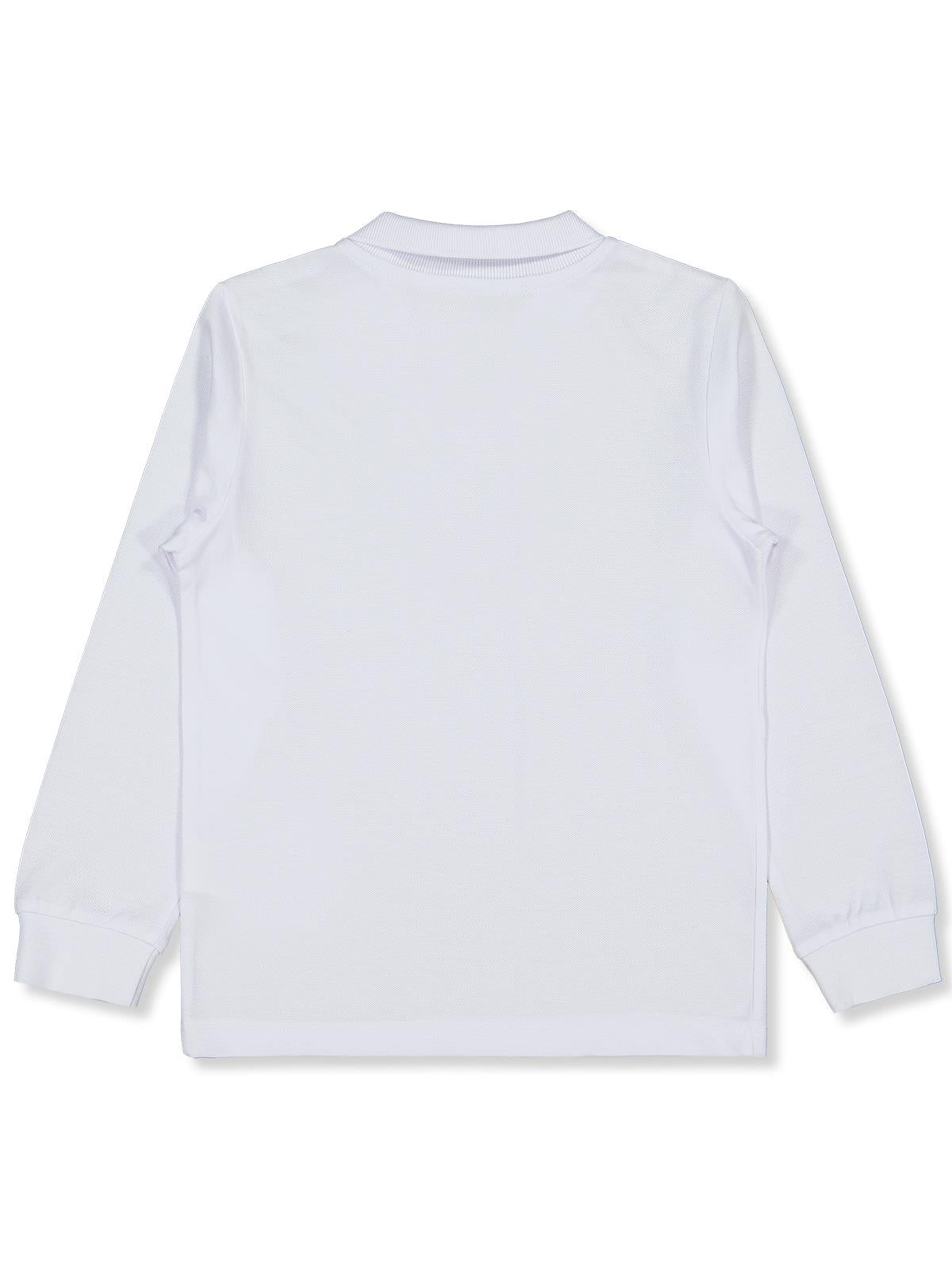 Civil Erkek Çocuk Basic Polo Pike Sweat | Polo Pike Uzun Kol | Okul Kreş ve Günlük Kullanım - Beyaz