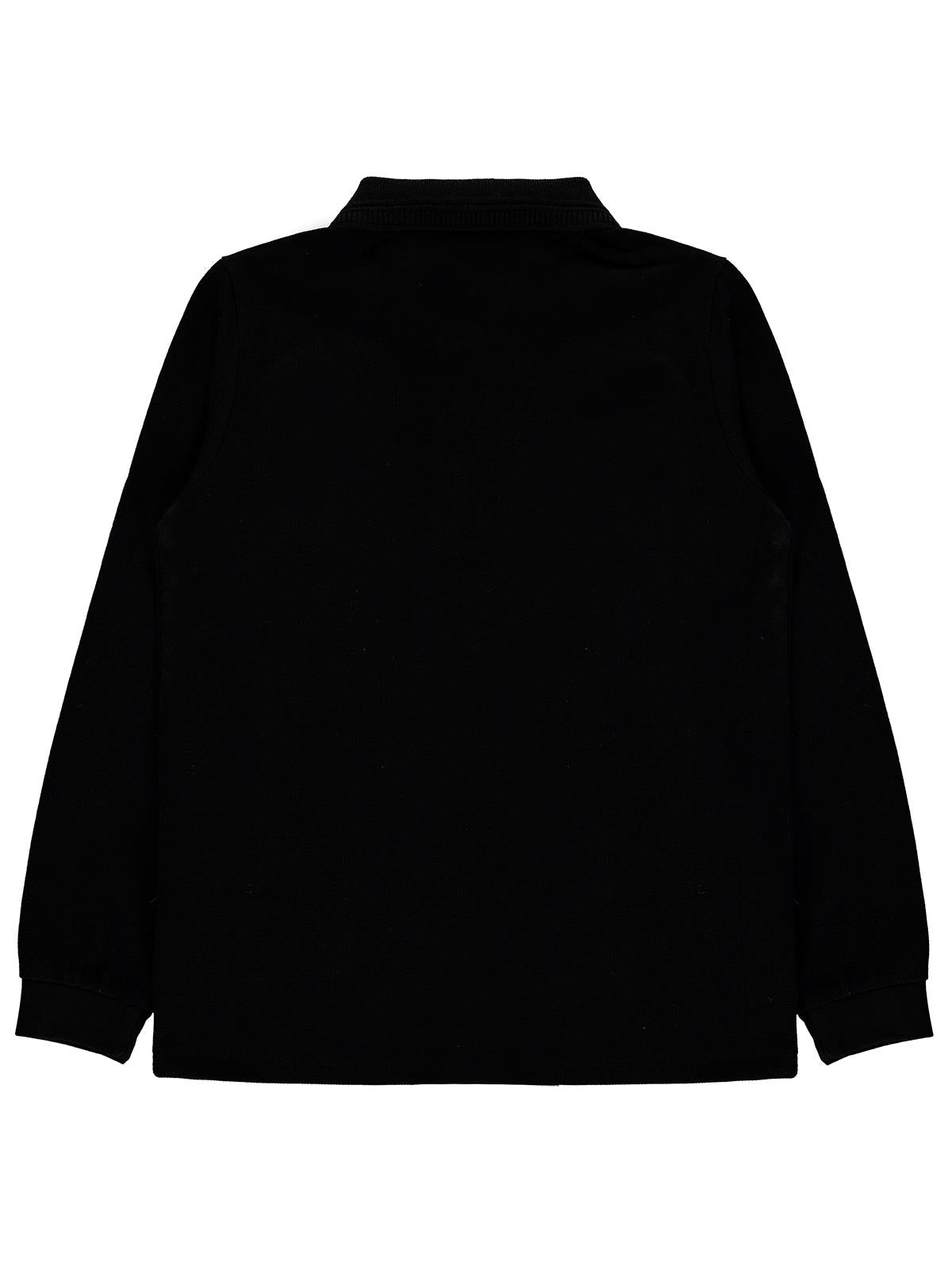 Civil Erkek Çocuk Basic Polo Pike Sweat | Polo Pike Uzun Kol | Okul Kreş ve Günlük Kullanım - Siyah