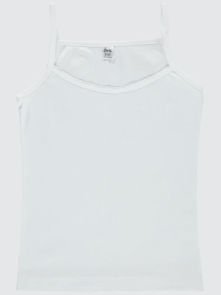 Civil Girls İp Askılı 2-12 Yaş Kız Atlet - Beyaz