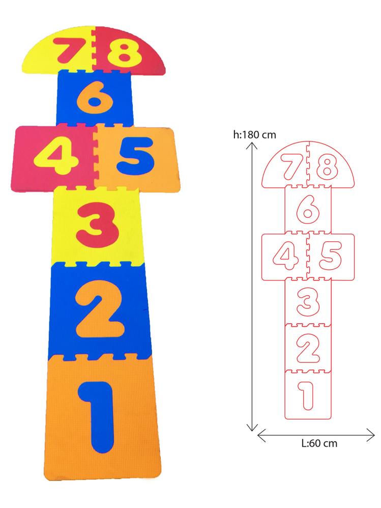 Akar Oyuncak Eco Eva Oyun Matı Seksek 30x30 Cm