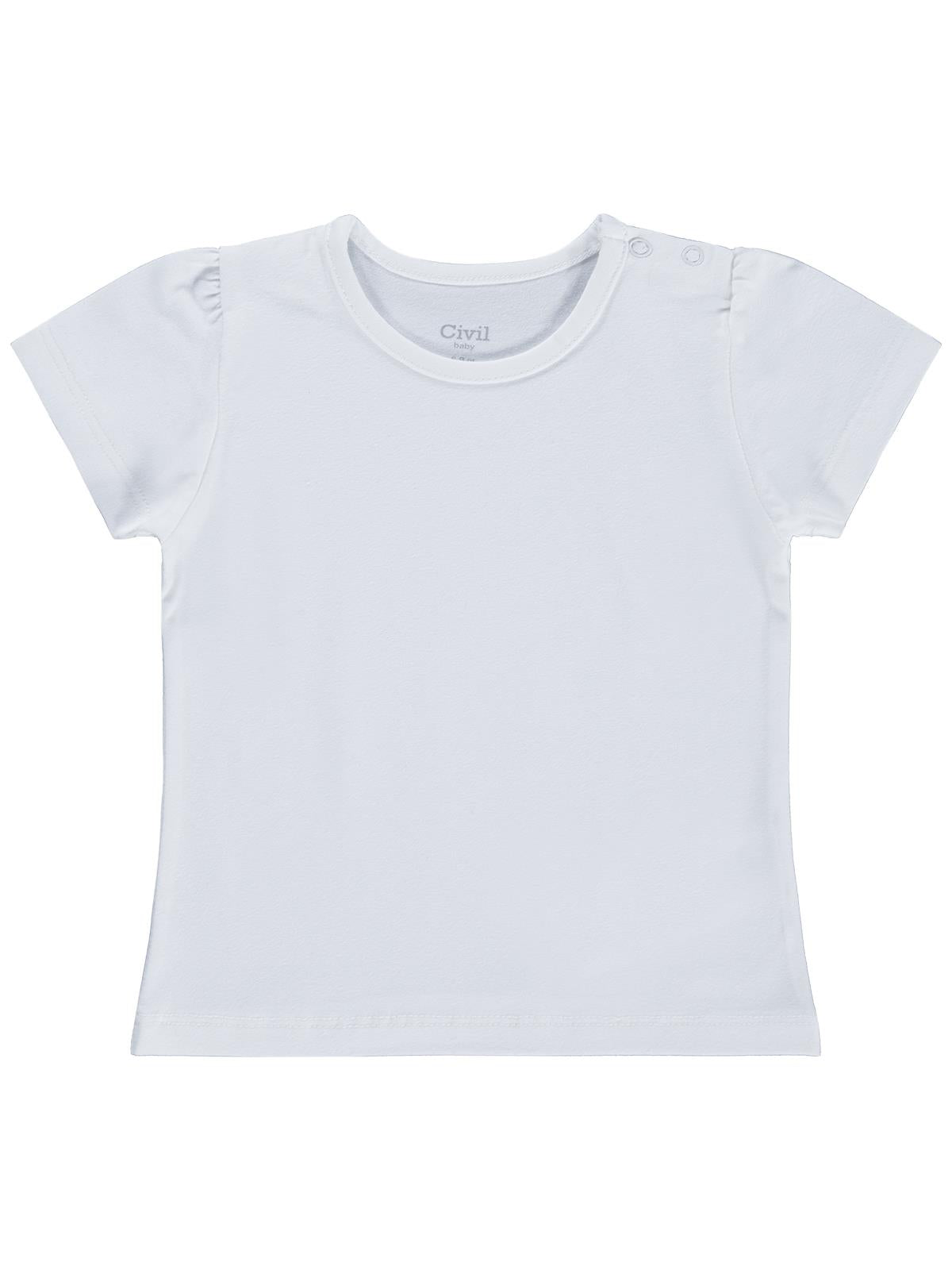 Civil Baby Kız Bebek Tişört 6-18 Ay - Beyaz