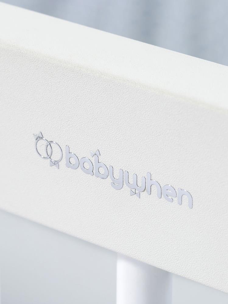 Babywhen Sallanan ve Tekerlekli Başucu Beşiği 60x120 cm-Beyaz