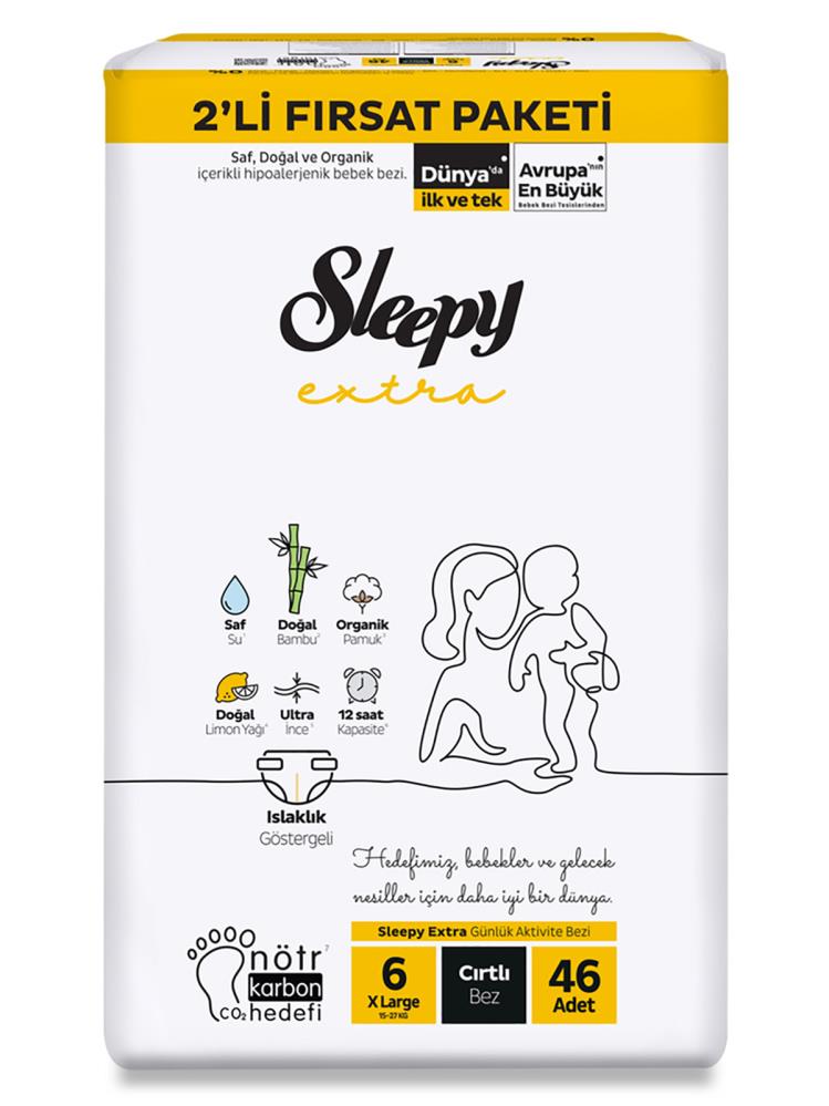 Sleepy Extra Günlük Aktivite Fırsat Paketi Bebek Bezi 6 Xlarge Numara 46 Adet