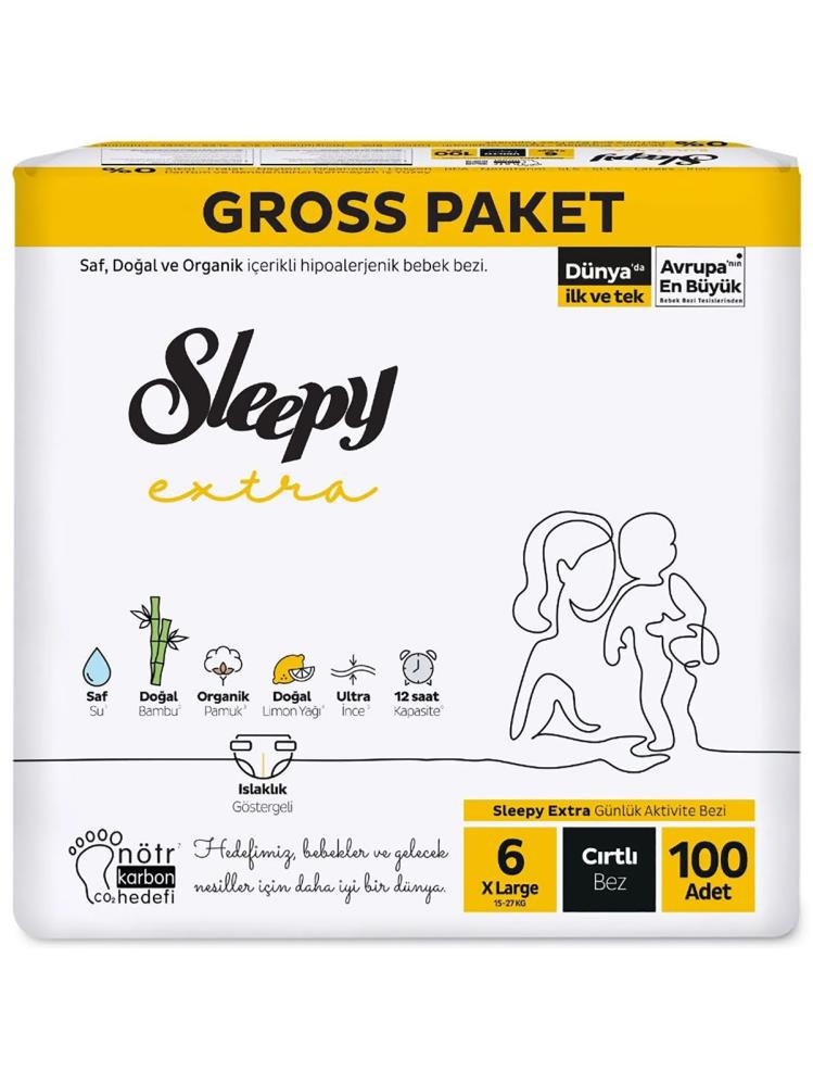Sleepy Extra Gross Bebek Bezi XL 6 Numara 100 Adet