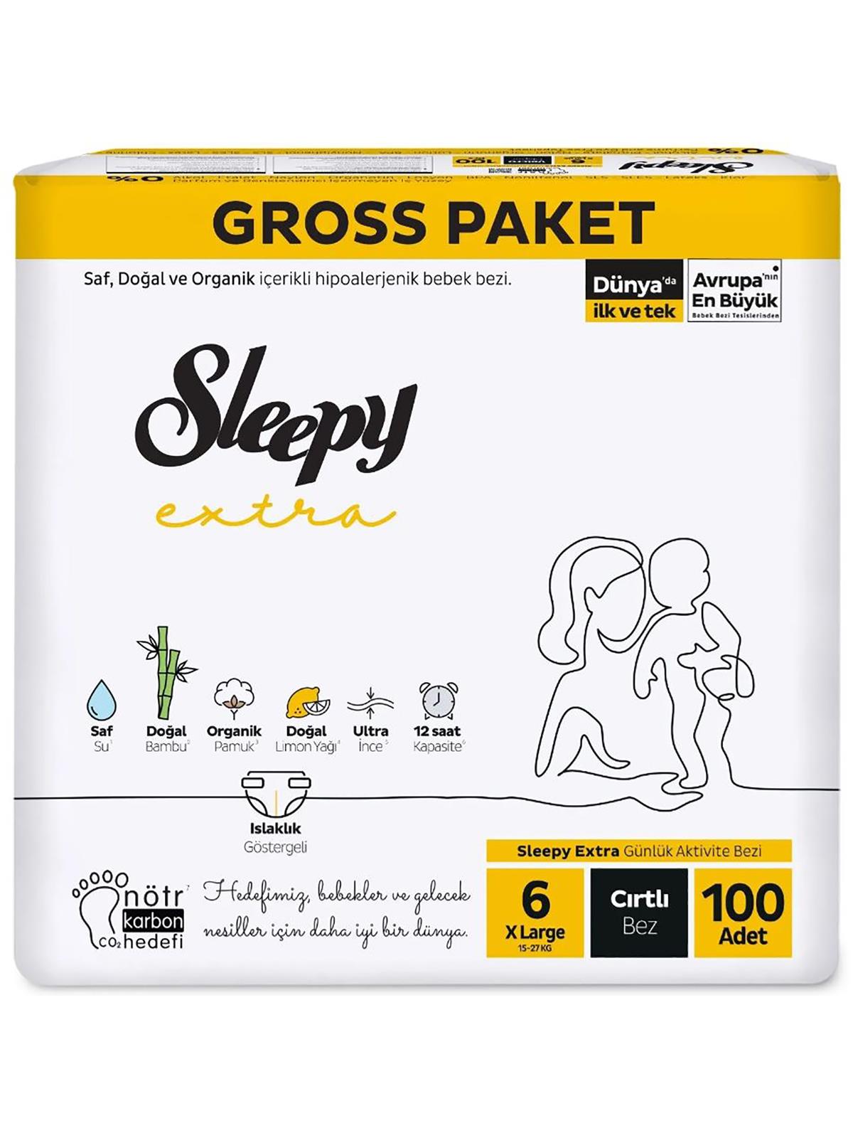 Sleepy Extra Gross Bebek Bezi XL 6 Numara 100 Adet