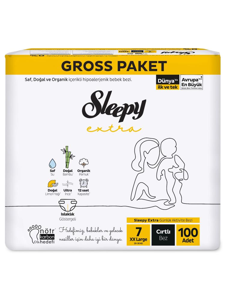 Sleepy Extra Gross Bebek Bezi XXL 7 Numara 100 Adet