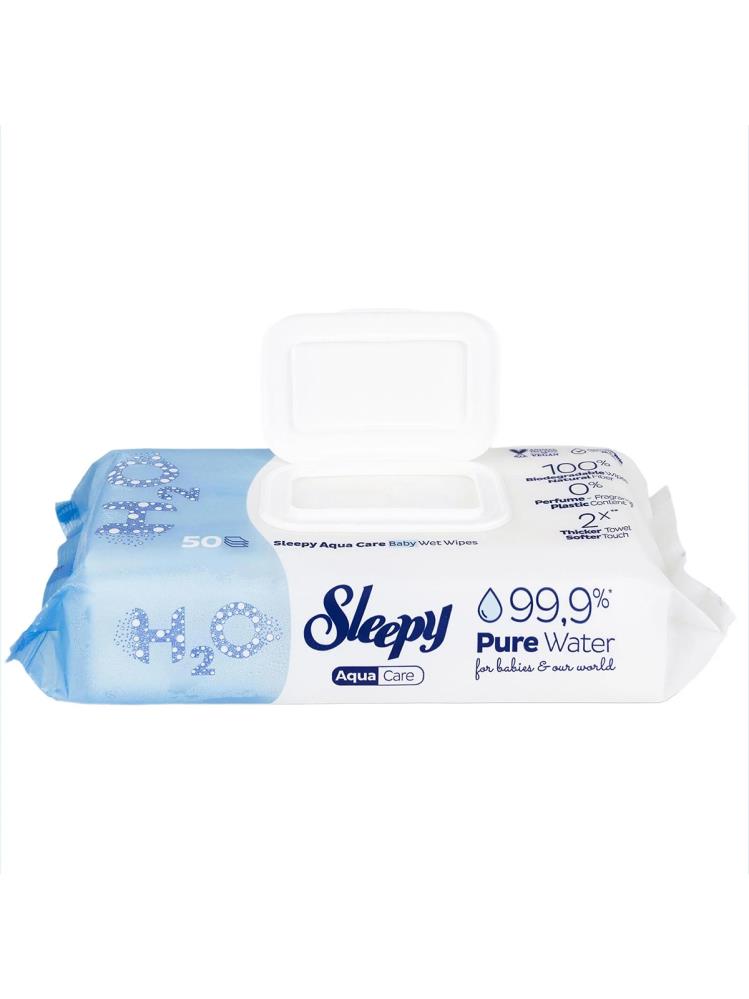Sleepy Aqua Care H2O Yenidoğan Islak Bebek Havlusu 50 Yaprak