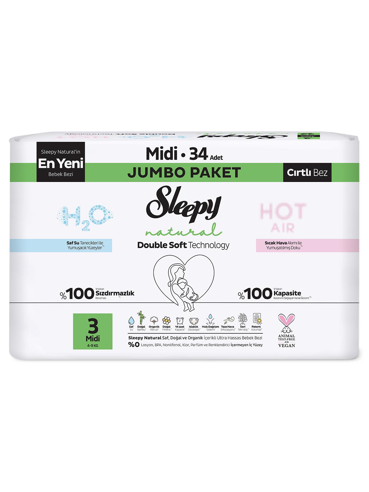 Sleepy Natural Double Soft Fırsat Paket 3 Beden 42 Adet