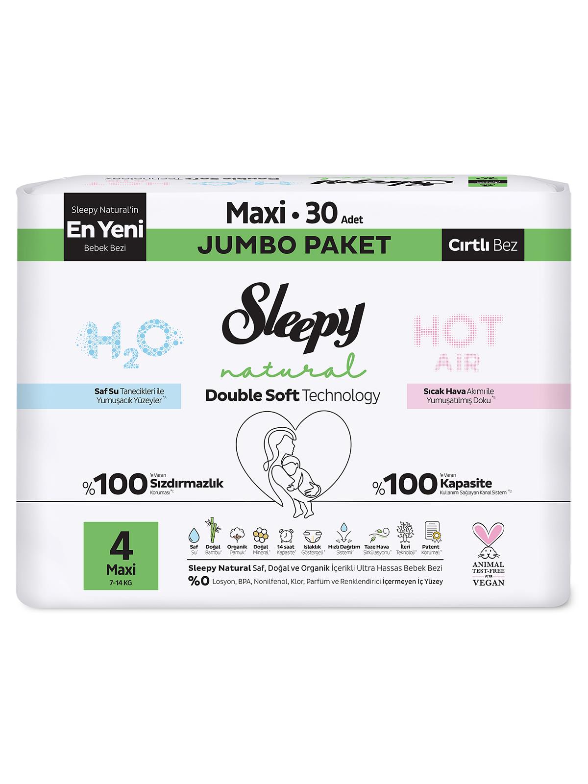Sleepy Natural Double Soft Jumpo Paket Maxi 4 Beden 30 Adet