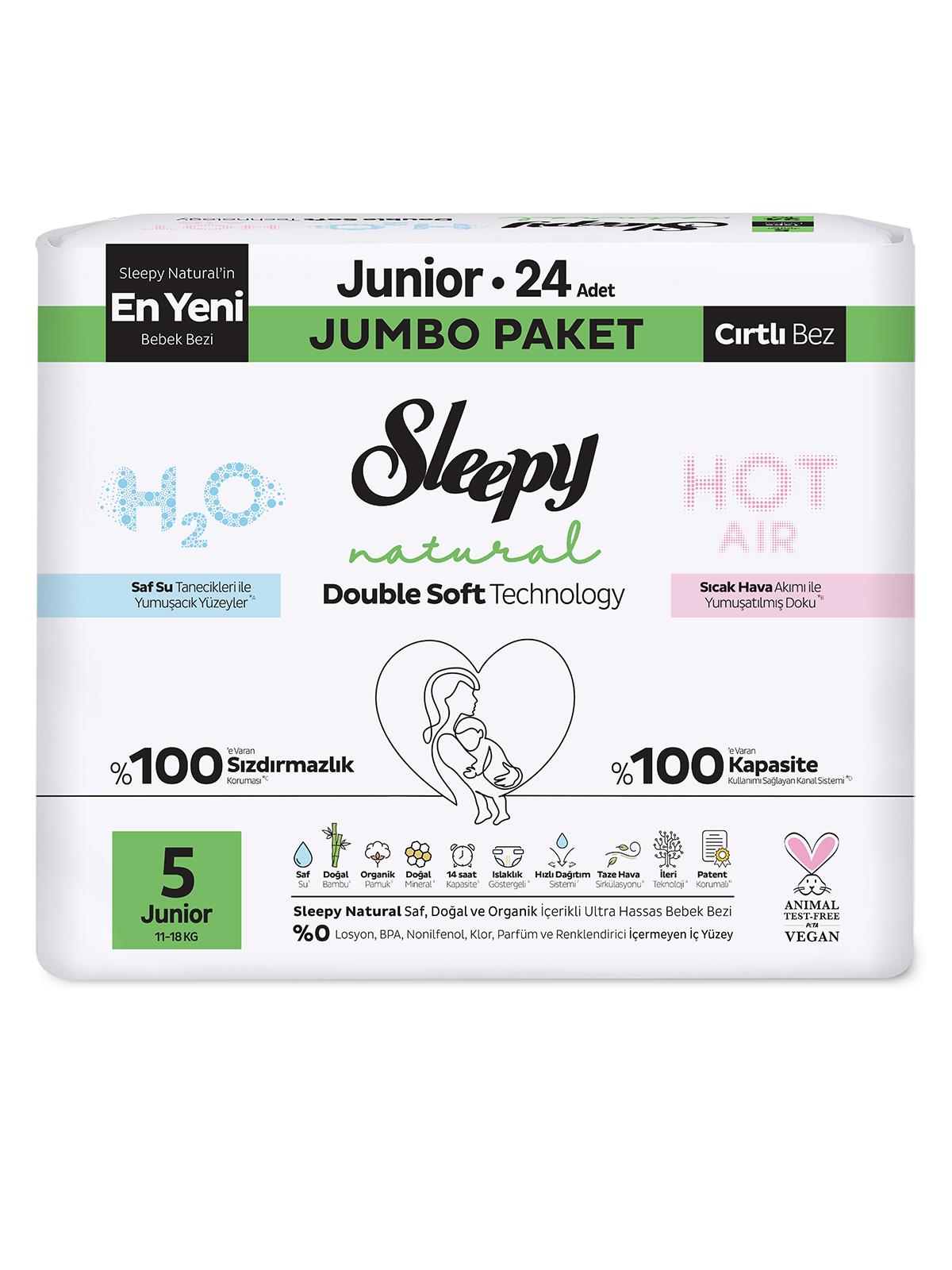 Sleepy Natural Double Soft Jumpo Paket Junior 5 Beden 24 Adet