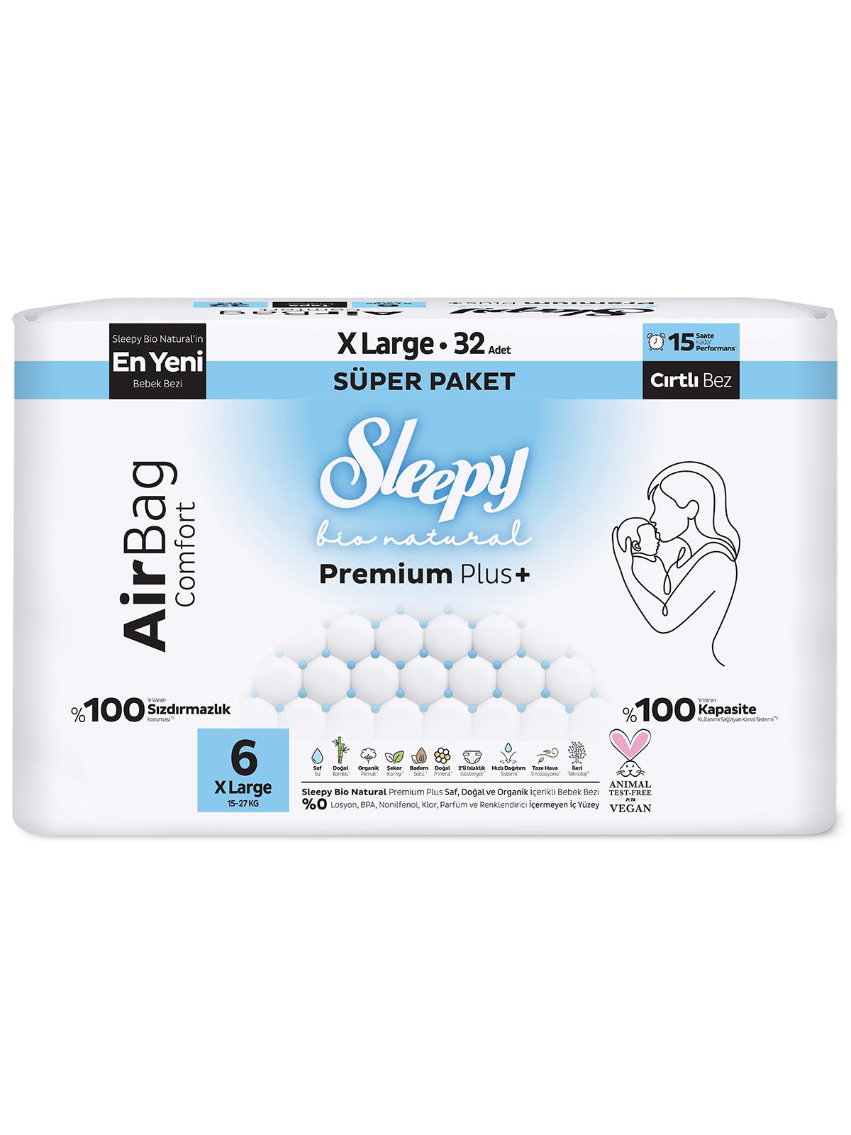 Sleepy Bio Natural Airbag Bebek Bezi 6 Numara XLarge 32 Adet