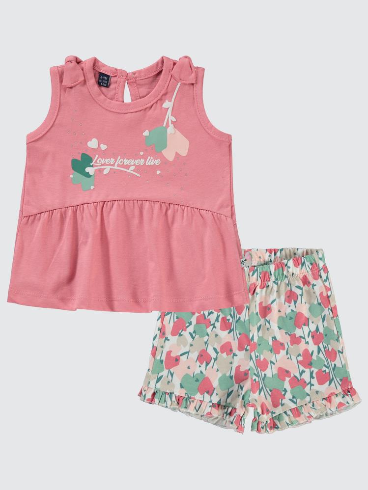 Miniworld Lover Şortlu 6-18 Ay Takım - Pembe
