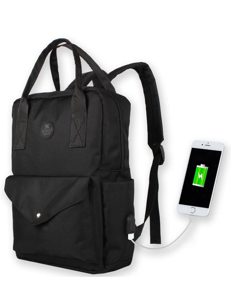 My Valice Smart Bag Post Usb Şarj Girişli Sırt Çantası - Siyah