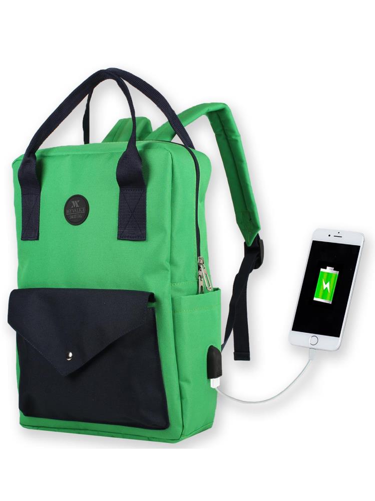 My Valice Smart Bag Post Usb Şarj Girişli Sırt Çantası - Yeşil