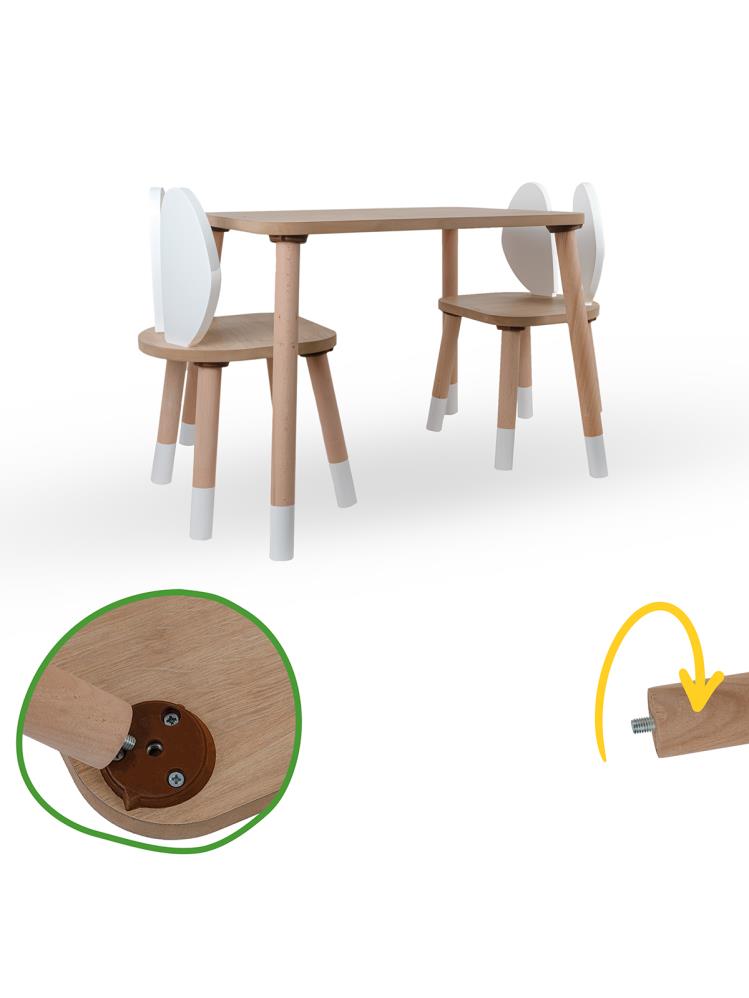 Bee Smart Safir Meşe 2 Sandalyeli Masa Seti