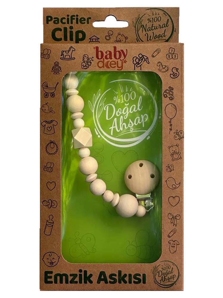 Baby Dcey %100 Doğal Ahşap Emzik Askısı