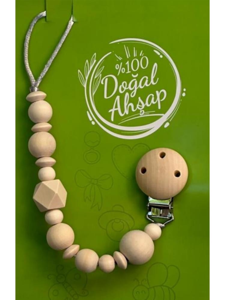 Baby Dcey %100 Doğal Ahşap Emzik Askısı